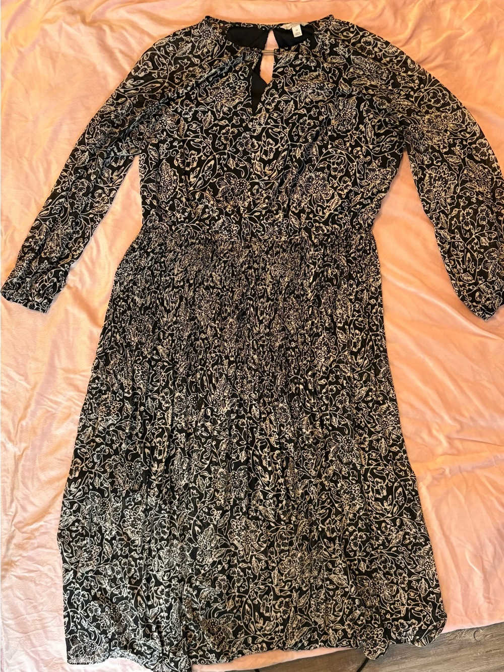 Romantic Black & White Floral Maxi Dress - Women